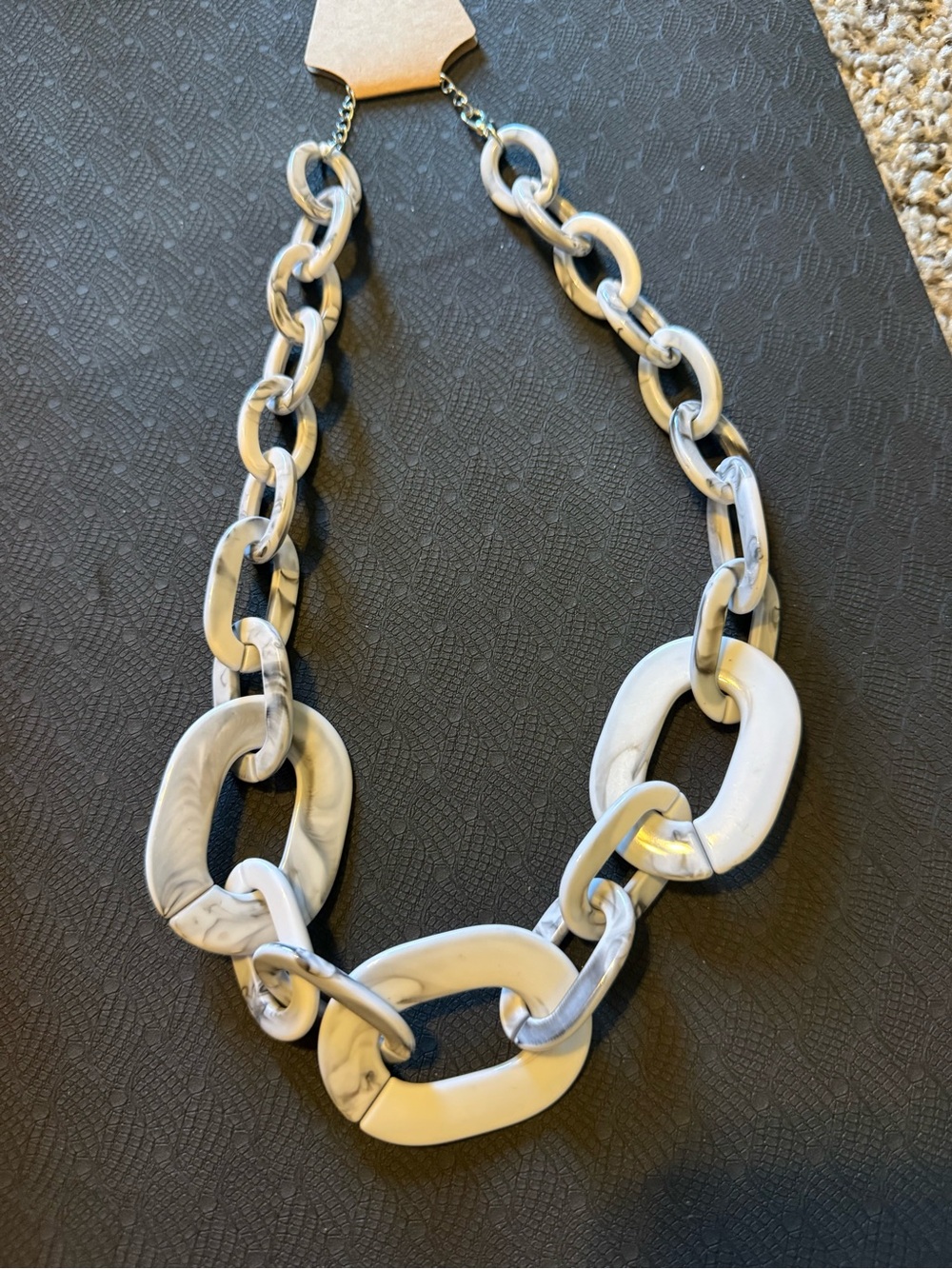 Statement White Marble-Link Necklace - Women Jewelry 9